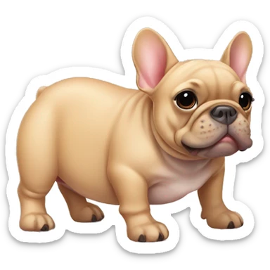 Fawn frenchie with the body of a hippo sticker