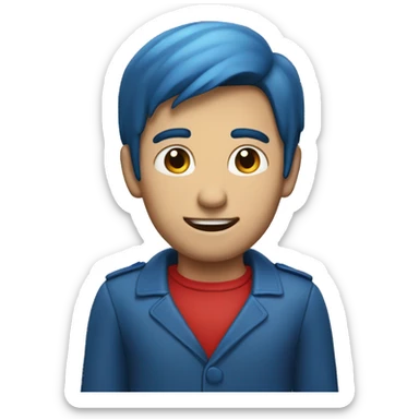 Corazón rojo y azul sticker