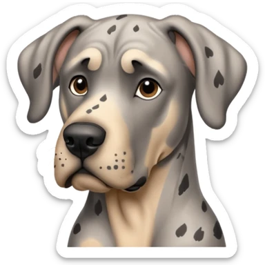Gray Great Dane with black speckles sticker