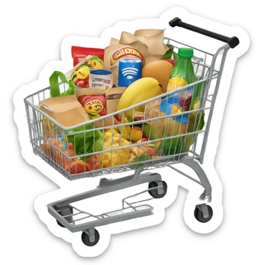 really full grocery store cart sticker