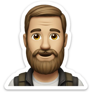 realistic portrait of bearded man sticker