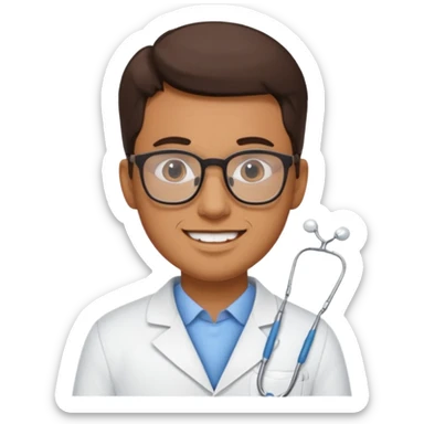 Homem de óculos bonito dentista sticker