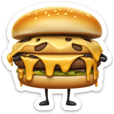 CHEESEBURGER MAN crying sticker