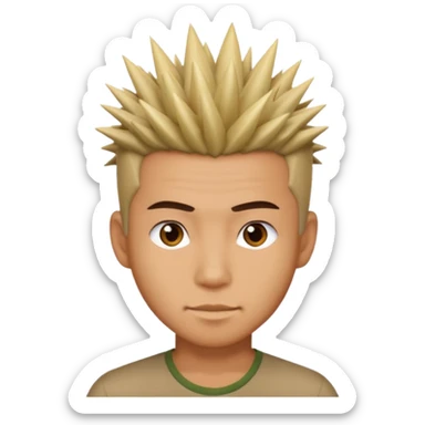 Make it a vietnamese male with spiky hair sticker