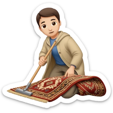 Lifting up a rug and sweeping  stuff under to hide things sticker
