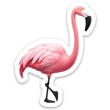 a pink flamingo with tap-dancing shoes sticker