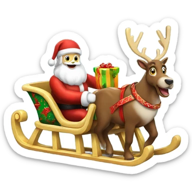 Santa Claus Sled with gifts sticker