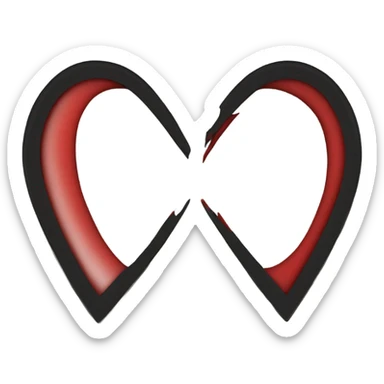 black red heart sticker