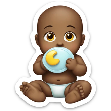 Baby with a pacifier sticker