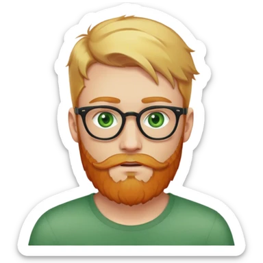A man with green eyes and blonde hair with ginger hipster beard  sticker