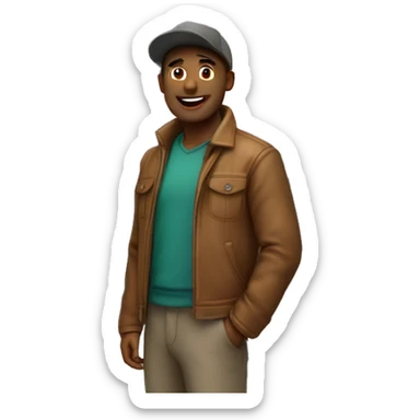 A man standing infront of the matterhorn mountain sticker