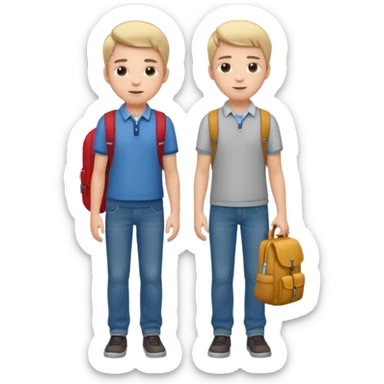 university student full body boy sticker