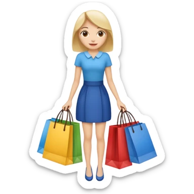 woman holding shopping bags sticker