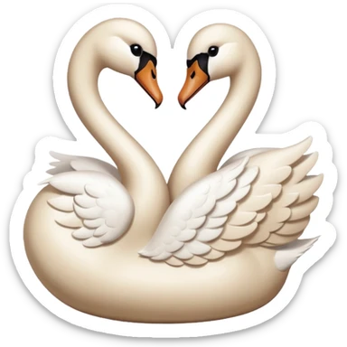 beige heart with swan sticker
