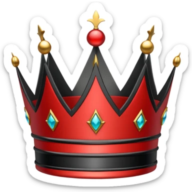red and black crown sticker