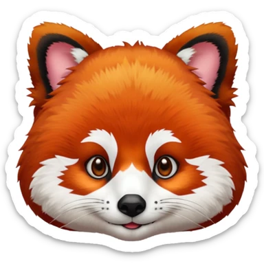 Panda vermelho só a cabeça  sticker