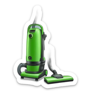 green vertical vacuum cleaner sticker