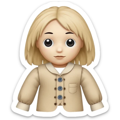 rag doll with button eyes sticker