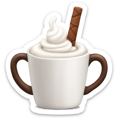 Mug of hot chocolate with marshmallows and whipped cream  sticker
