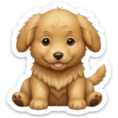 a golden retriever puppy sticker