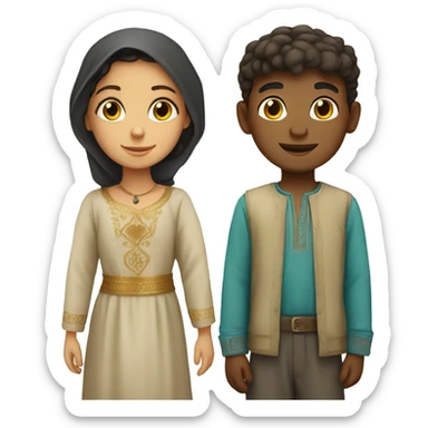 moroccan boy and italian girl sticker