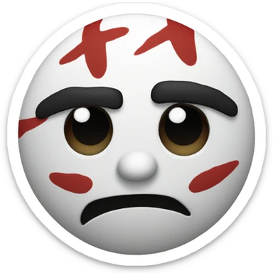 round very angry face with war paint sticker