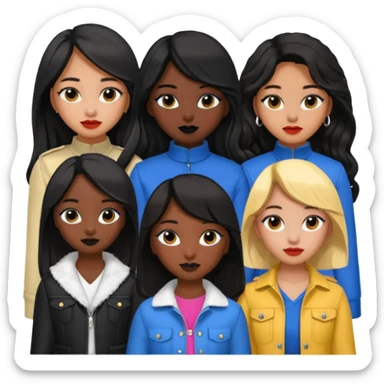 Katseye music group 6 members all girl 2 black girl 1 korean 1 latina sticker