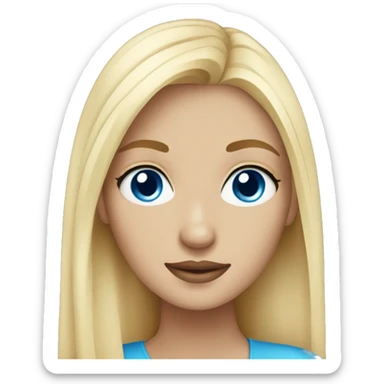 Blonde girl with blue eyes looks like diva sticker