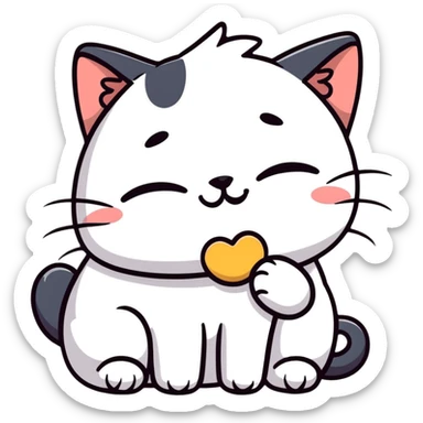 Licking a cat sticker