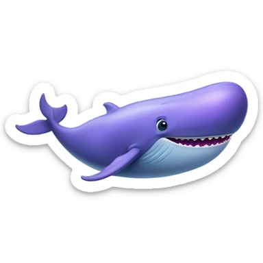 Blue whale purple, open mouth sticker