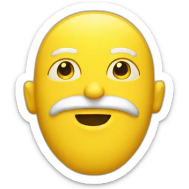 Yellow man face with yellow beard sticker