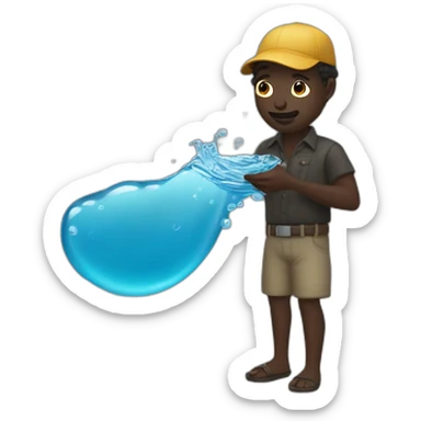 Mamadou noir qui boit de l'eau pour la première fois  sticker