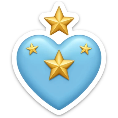lightblue heart whit 3 stars pointing sticker