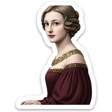 elegant girl in stylish dress sticker