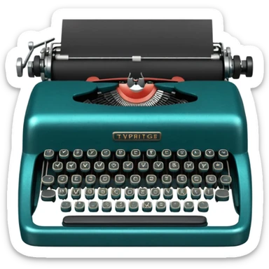 vintage typewriter in color #05566b sticker