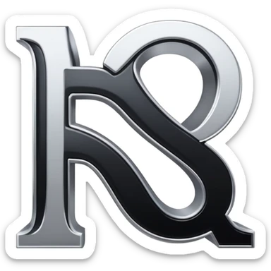 connected flowing BLK letters with silver outline, where all letters are joined together in one continuous design sticker