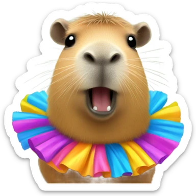 Capybara wearing a tutu  sticker