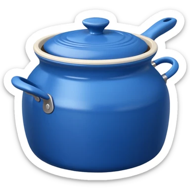 an empty blue kitchen pot sticker