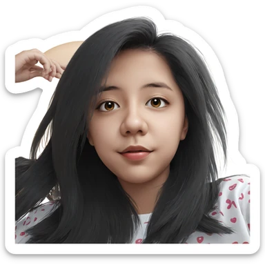 portrait of a girl sticker