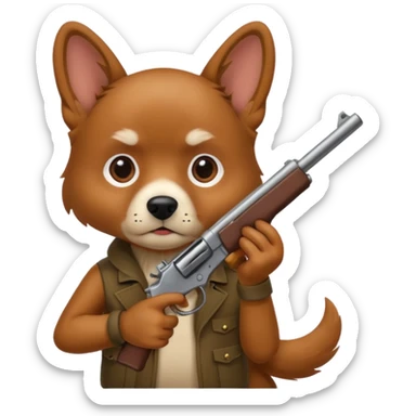 A DOG WITH A GUN sticker