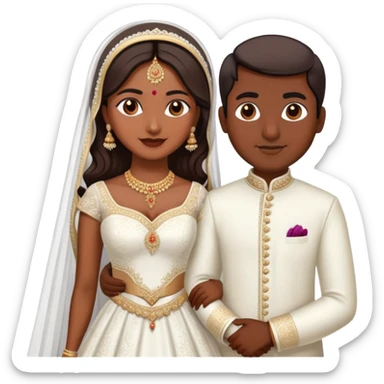 generate a Indian married Couple in their wedding dress sticker