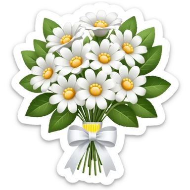 White flower bouquet sticker