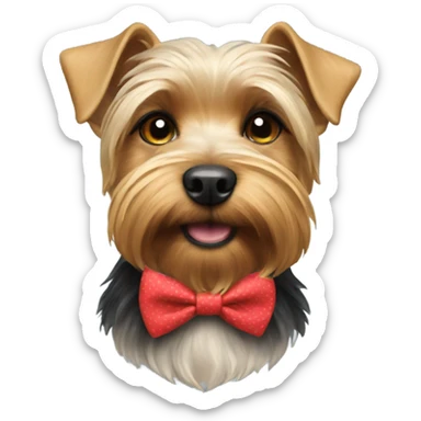 York Terrier with bow tie sticker