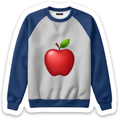 classic crewneck sweatshirt, apple emoji style sticker