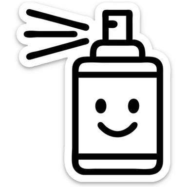 cartoon spray can, simple and cheerful, outlined sticker