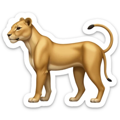 a lioness's silhouette with four legs sticker