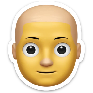 An Roblox Noob Face With An Normal expresion (Just An Bald Yellow Square With Eyes And Mouth) sticker