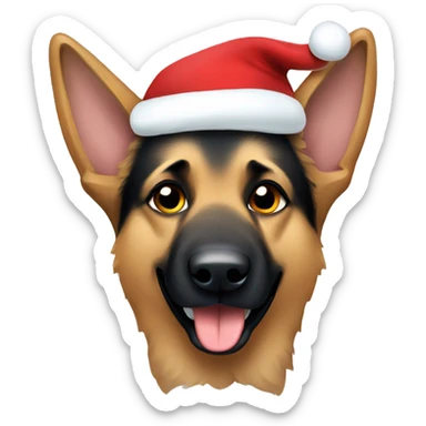 German shepherd Christmas  sticker