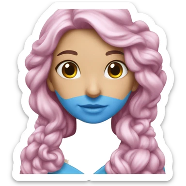 Flor rosa azul sticker