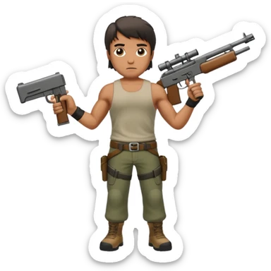 Rambo shooting, full body sticker